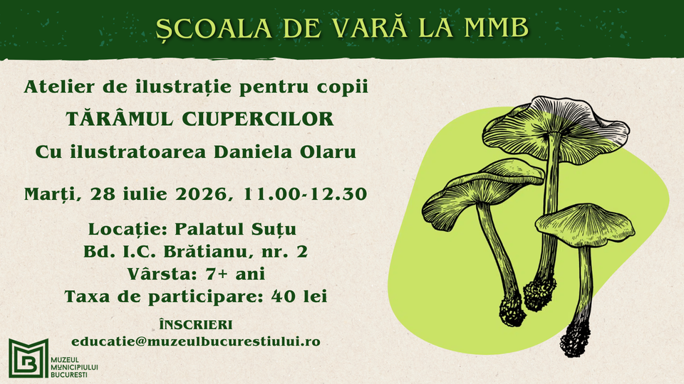 Școala de vară la MMB. Atelier de ilustrație pentru copii – Tărâmul ciuperc