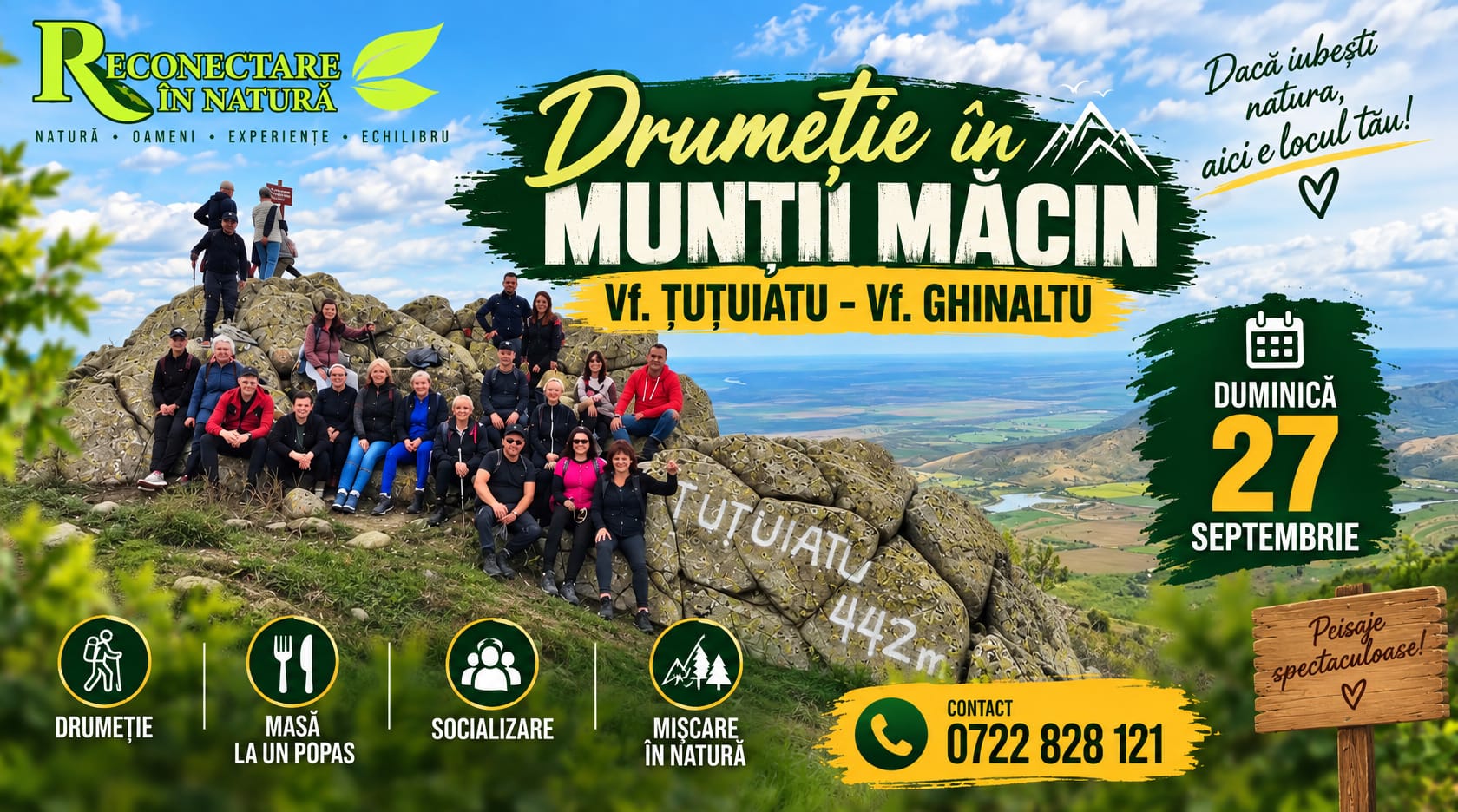 27 SEPTEMBRIE: Drumetie in Muntii Macin: Vf. Tutuiatu - Vf. Ghinaltu