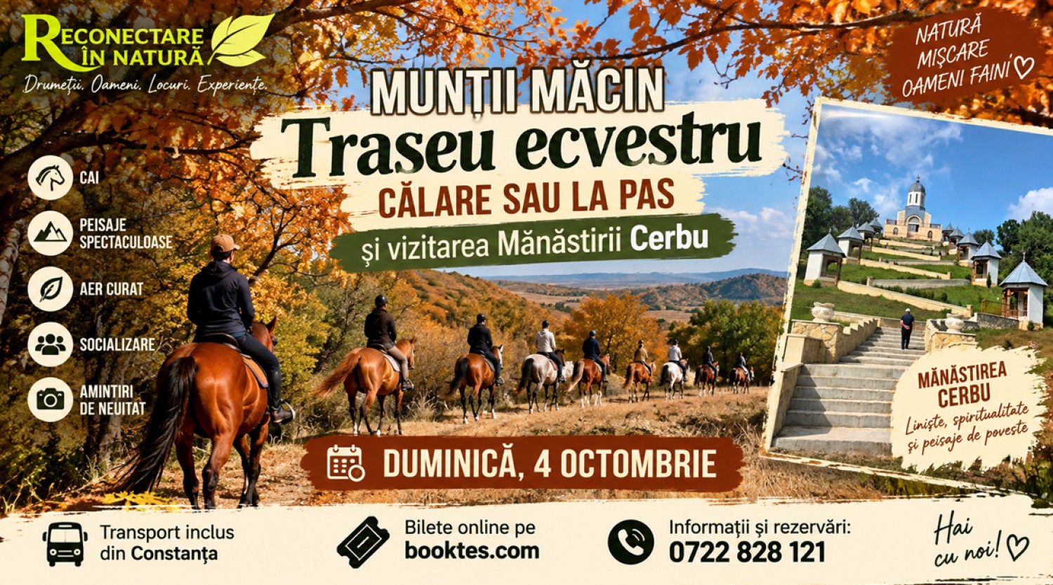 4 OCTOMBRIE: Traseu ecvestru & Manastirea Cerbu
